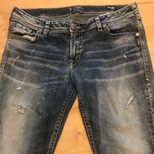 Silver boyfriend capris.  Size 34